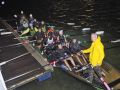 La trainera naronesa, durante uno de los duros entrenamientos invernales