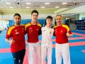 Álvaro Dopico, durante la concentración de kumite en Madrid