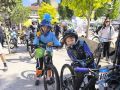 Leo Sanmartín, del Esmelle, bronce en el Mini BTT Maceda Sanmartín, en segundo término, con Perille