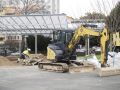 Operarios de Citanias, esta mañana en la plaza de O Inferniño | Jorge Meis