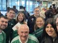 Los aficionados de la peña Morandeira, ya en Tenerife