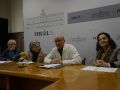 Artistas históricos y contemporáneos exhiben las “particularidades” del pasado civil de Ferrol Guillermo Llorca, Nona Inés Vilariño, José Antonio Ponte Far y Esperanza Piñeiro, este martes en la presentación de "Ferrol no pasado. A vida cotiá"