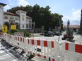 El carril de bajada de la plaza de Galicia ya se encuentra cortado