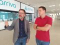 Ángel Mato y Aitor Bouza tras la rueda de prensa celebrada en la estación de autobuses de Ferrol