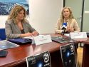 Marián Ferreiro y Martina Aneiros, durante la presentación de las 21 leguas