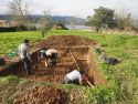 El equipo de arqueólogos en la zona de intervención