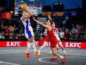 Šotolová trata de taponar un tiro de una jugadora francesa