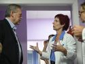 El Conselleiro durante la visita al Novoa Santos 