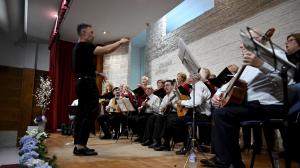 A rondalla Lucero del Alba, de Neda, actuando en Caranza