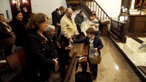 Imagen de archivo del reparto en la capilla franciscana