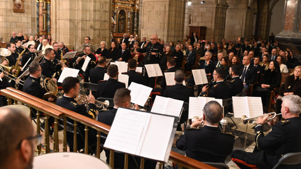 Un instante de la actuación de la Unidad de Música del Tercio Norte