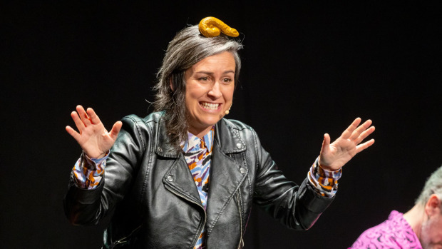 Vero Rilo con Luís Iglesias, en escena co espectáculo 'Cacho animalada!'