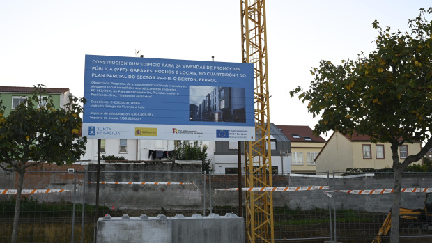 Uno de los edificios en construcción en el barrio de Ferrol
