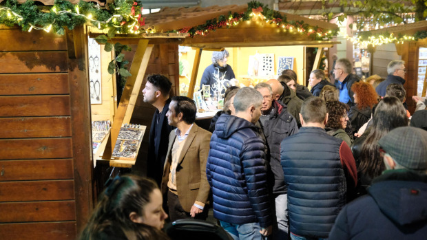 Imagen del día inaugural del Mercado Navideño de Ferrol del año pasado
