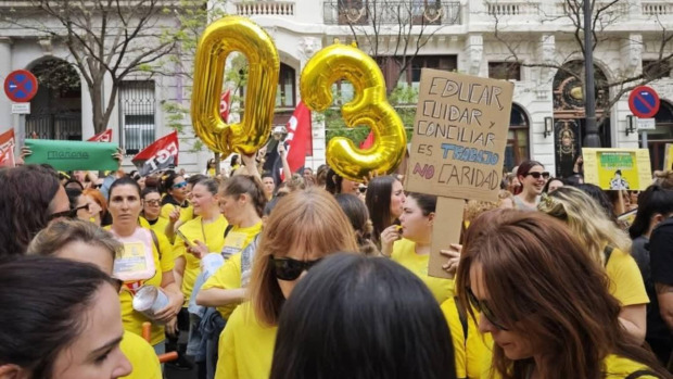 Unha das mobilizacións realizadas por distintos puntos de España, como en Madrid que continúa a folga indefinida
