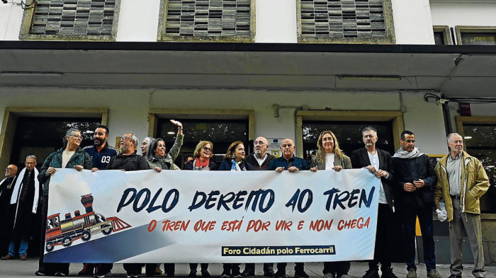 Una de las acciones del Foro Cidadán polo Ferrocarril en octubre