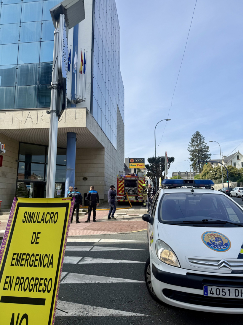 Simulacro en el Concello de Narón