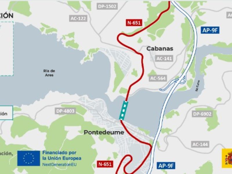 Mapa obras puente Pontedeume