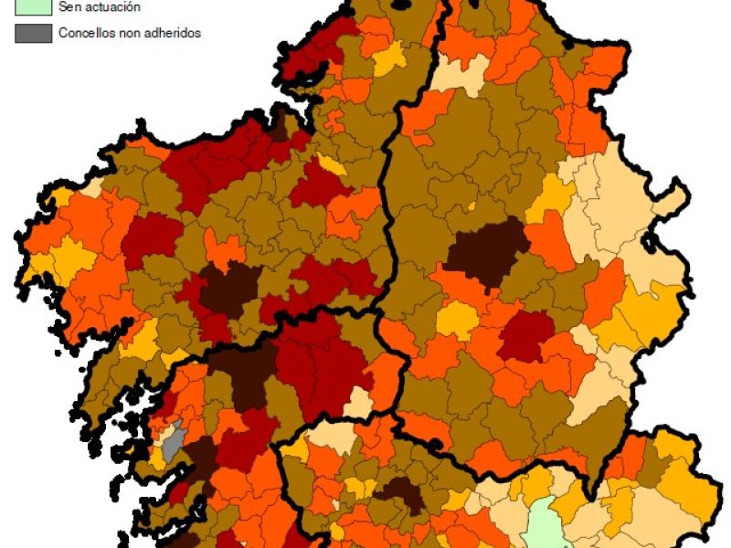 Mapa avisos atendidos velutina Xunta