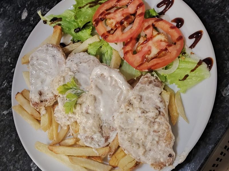 Raxo al queso de La Colmena 