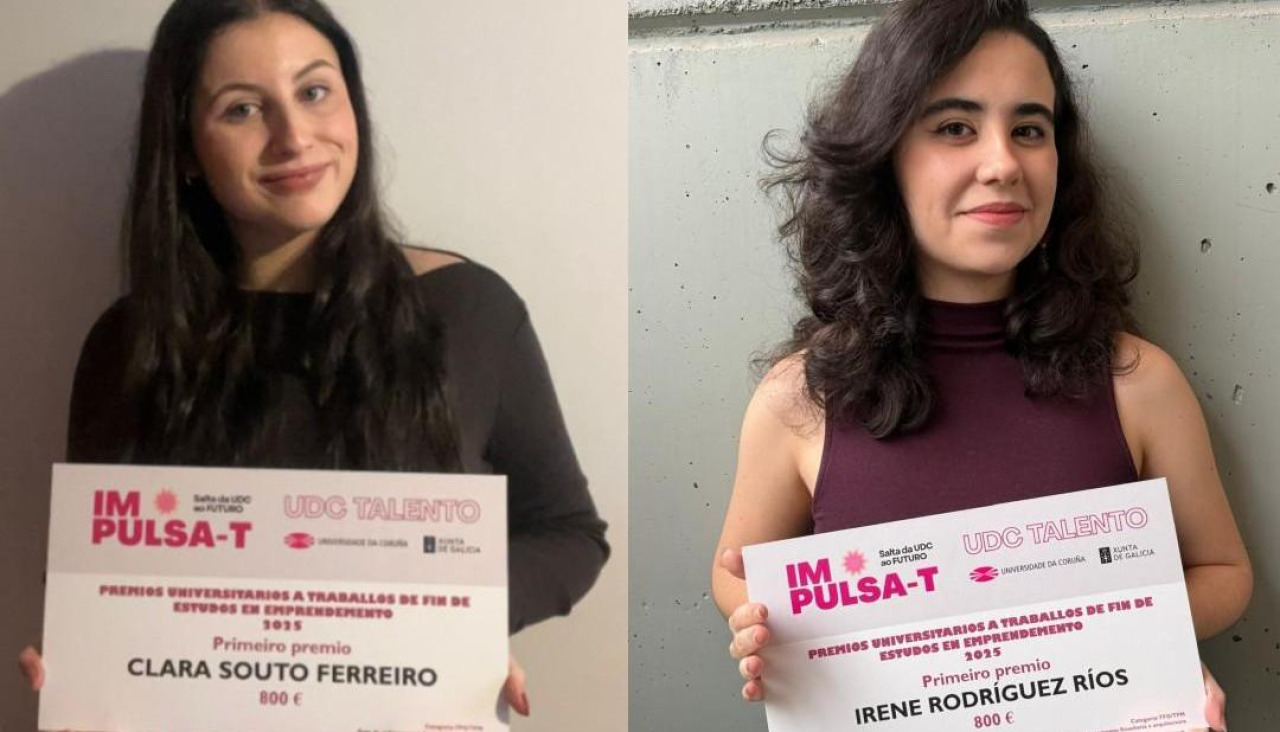 Clara Souto e Irene Rodríguez, premiadas en la I Feira de Emprendemento e de Apoio ao Empego de la UDC