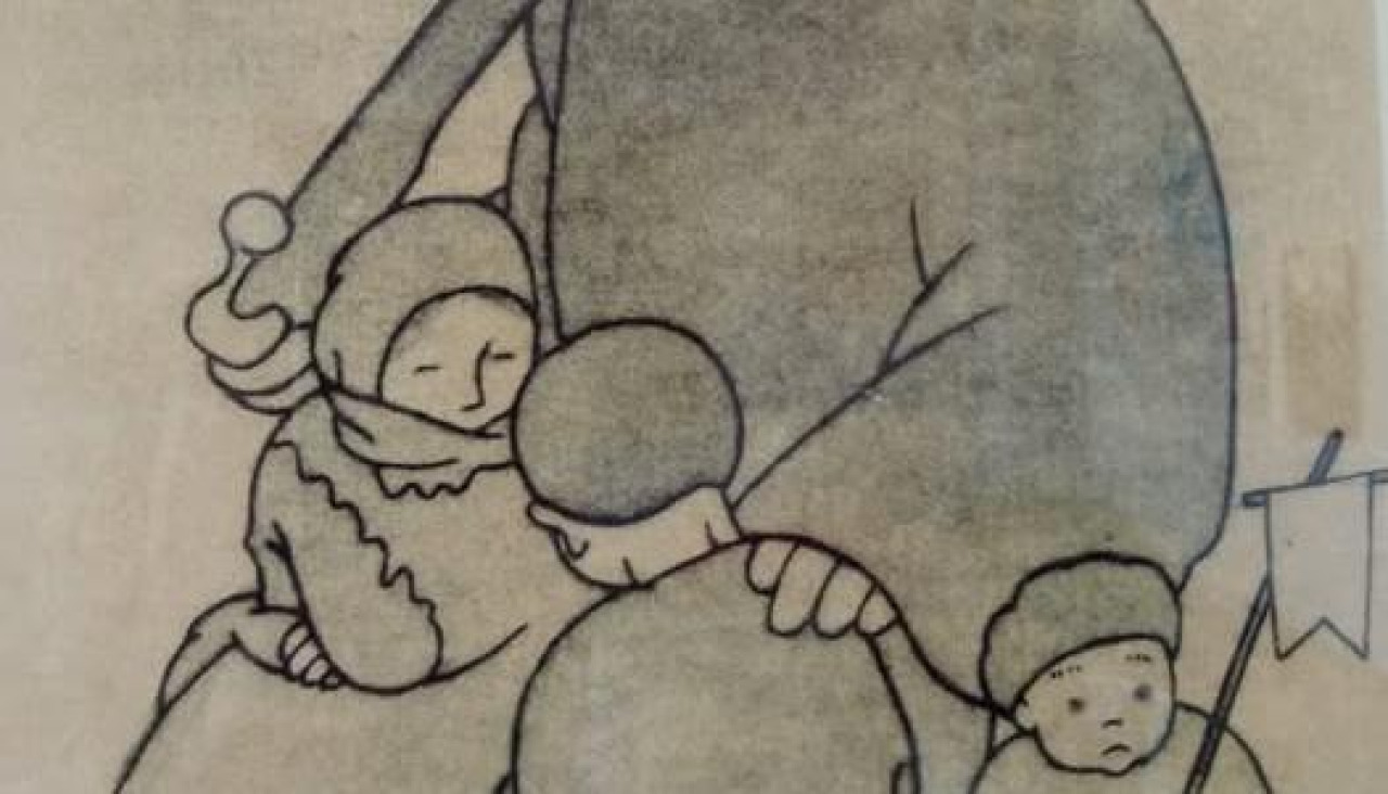 "A nosa Terra non é nosa, rapaces", un dos debuxos de Castelao