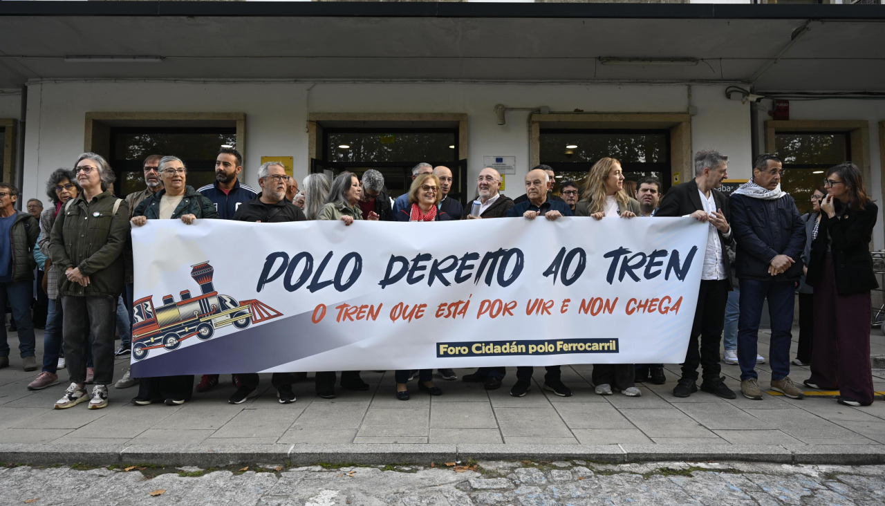 Una de las acciones del Foro Cidadán polo Ferrocarril en octubre