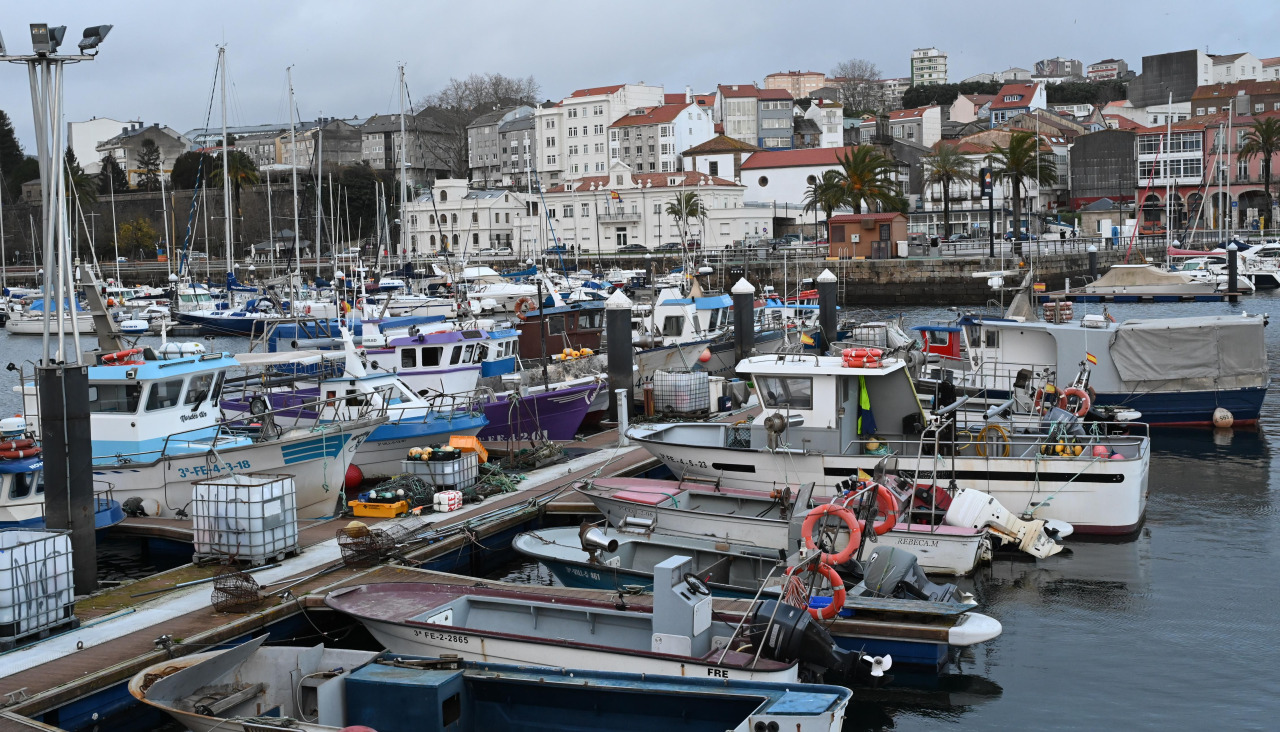 Barcos de baixura amarrados en Curuxeiras