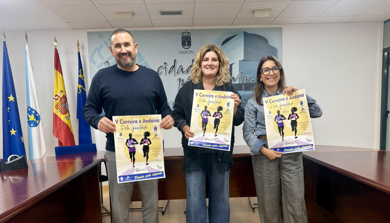 Santalla, Ferreiro y Lorenzo en la presentación del evento