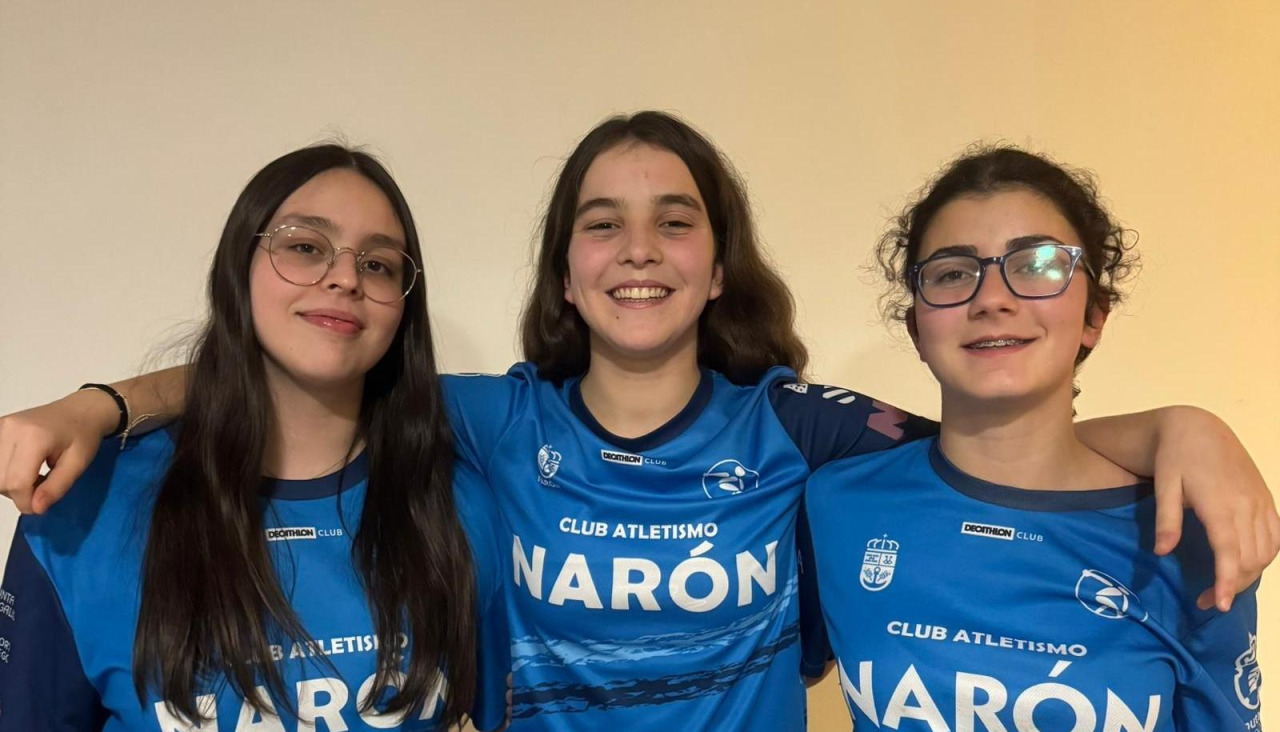 Érika Fernández, Ángela Lendoiro y Antía Suárez fueron las representantes del Atletismo Narón en Castellón 