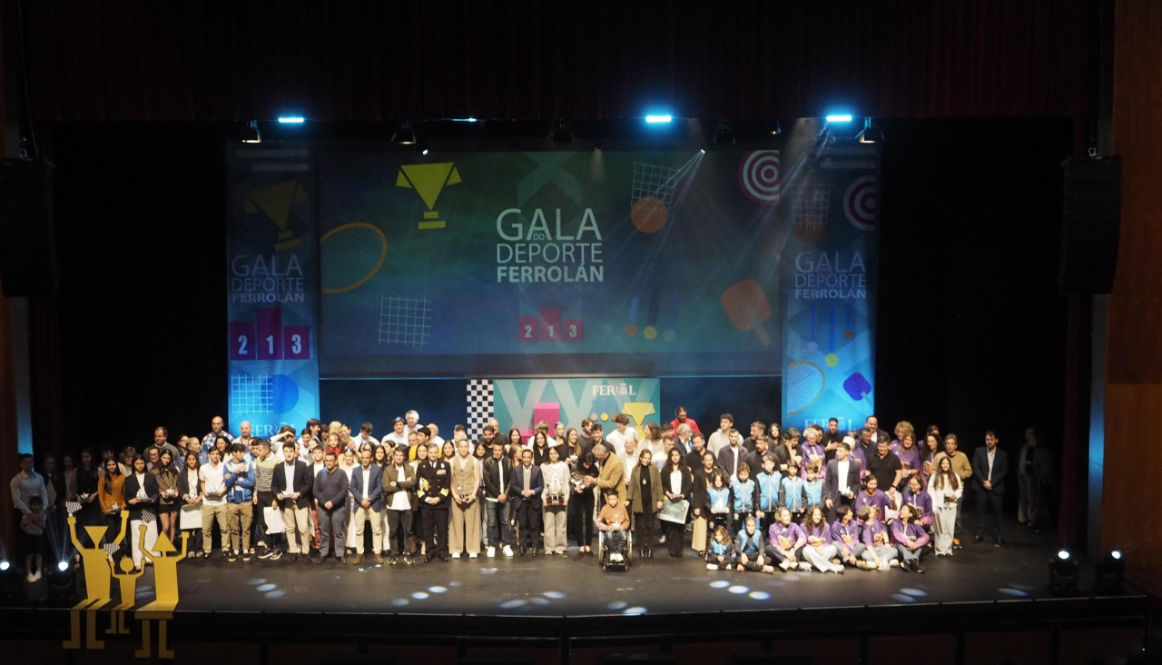Imagen de todos los premiados de la pasada edición de la Gala do Deporte Ferrolán