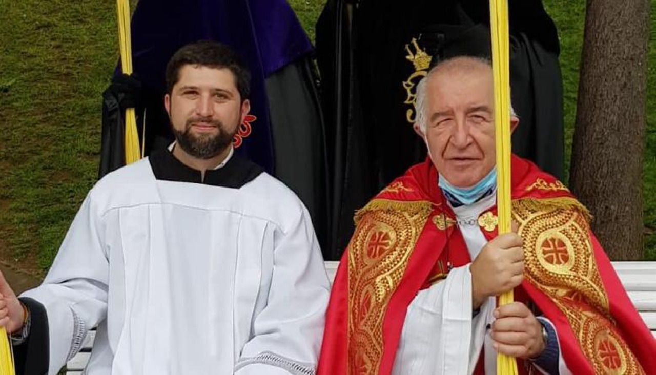 Raúl Louro con Xosé Francisco Delgado en una imagen de archivo durante un Domingo de Ramos