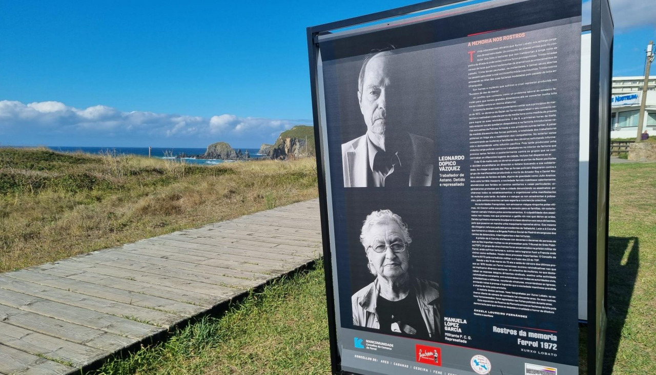Imagen de archivo de la muestra 'Rostros da memoria' en el paseo de A Frouxeira