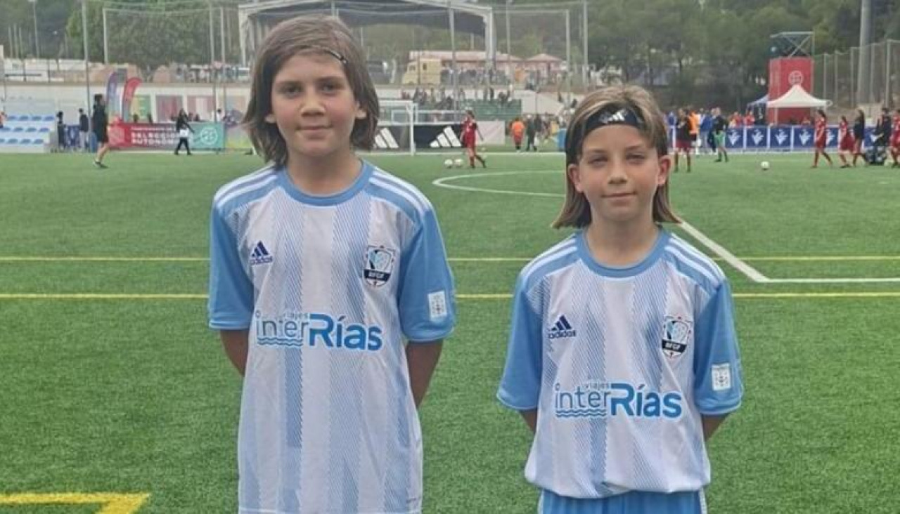 Alejo y Lois, momentos antes de uno de los partidos del campeonato