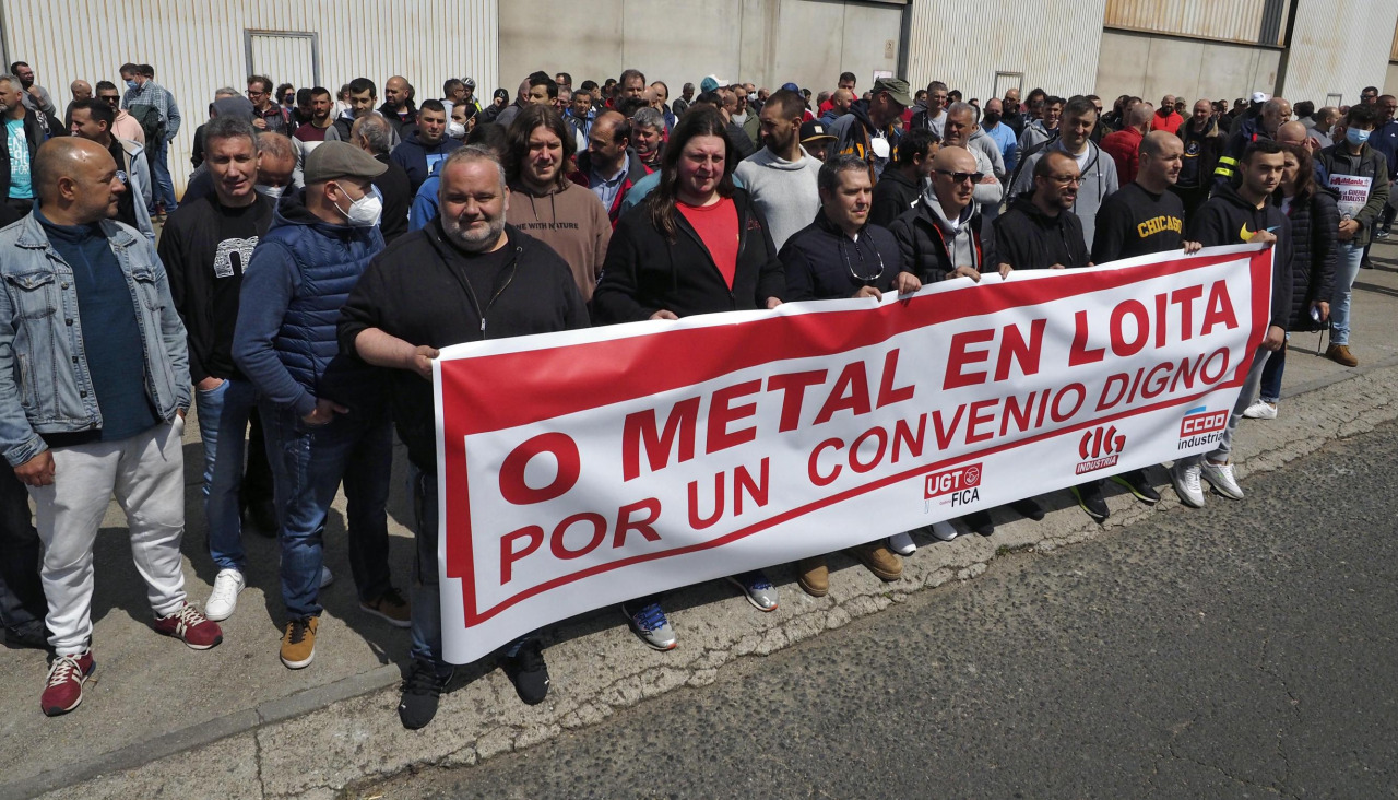 Imagen de archivo de una movilización por el convenio provincial del metal en 2022