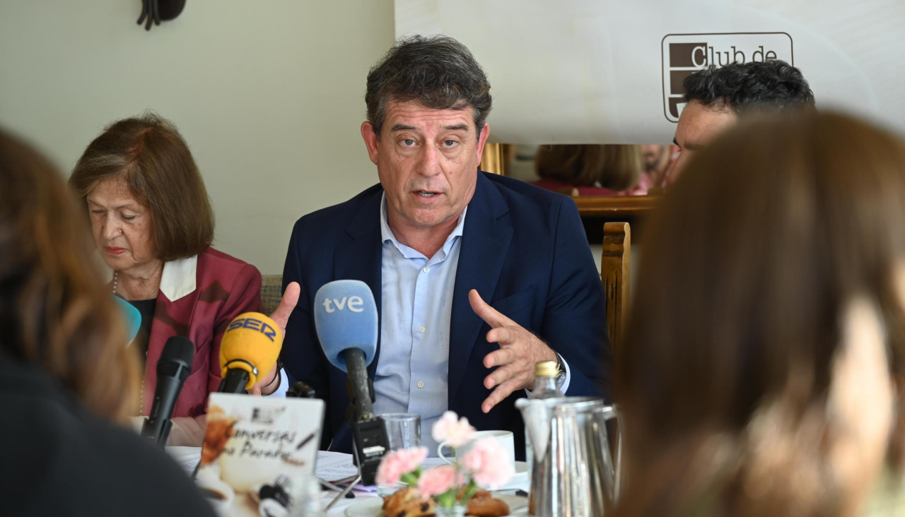 El secretario xeral del PSdeG, ayer en el Parador de Turismo