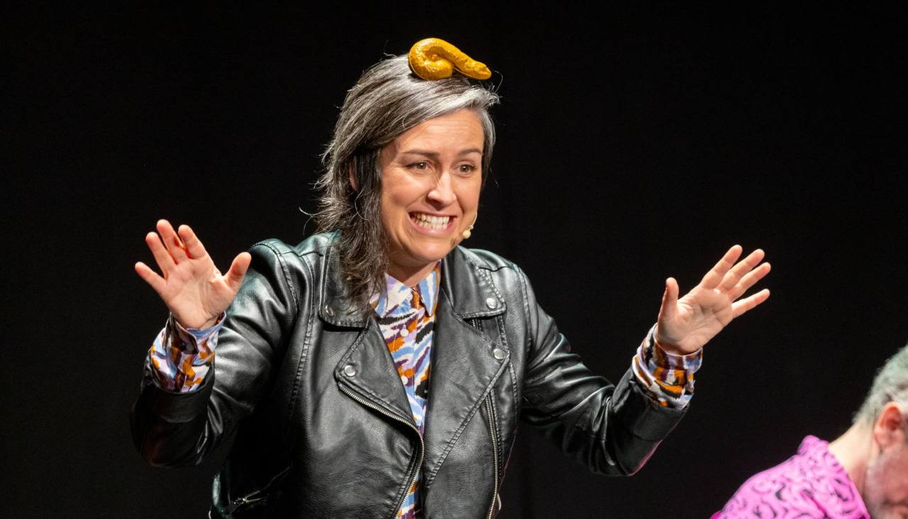 Vero Rilo con Luís Iglesias, en escena co espectáculo 'Cacho animalada!'