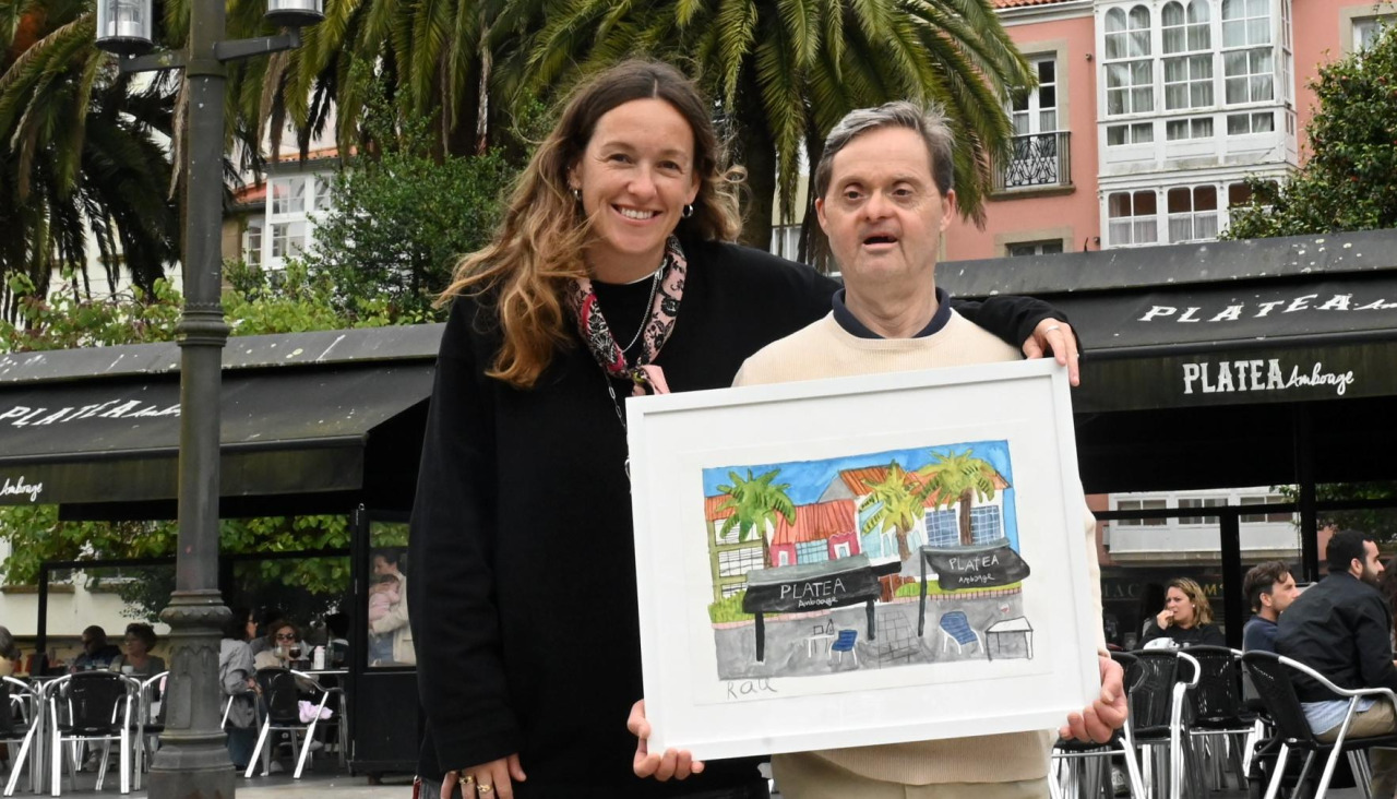 Platea exposición de Raúl en acuarela