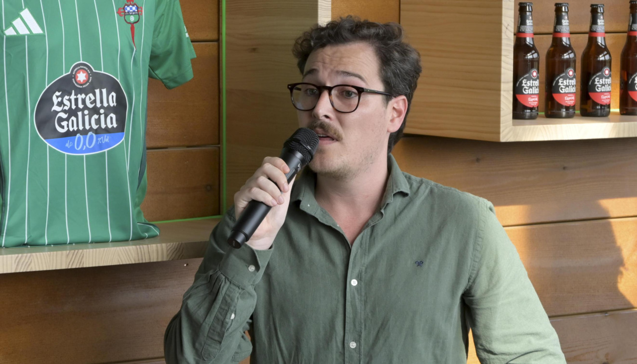 Álex Vázquez, durante un acto del Racing de Ferrol
