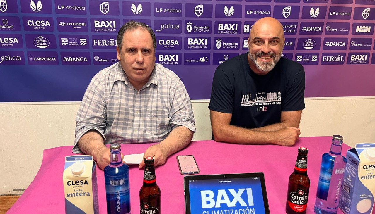 Santi Rey y Lino López, durante el anuncio de la participación del Baxi en la Eurocup