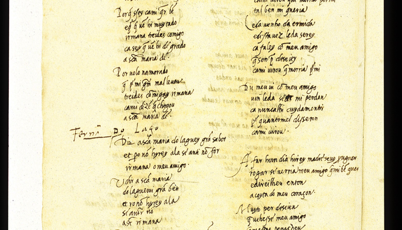 Manuscrito cantiga Fernan do Lago