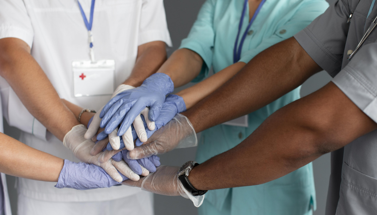 Cerca del equipo de trabajadores de la salud