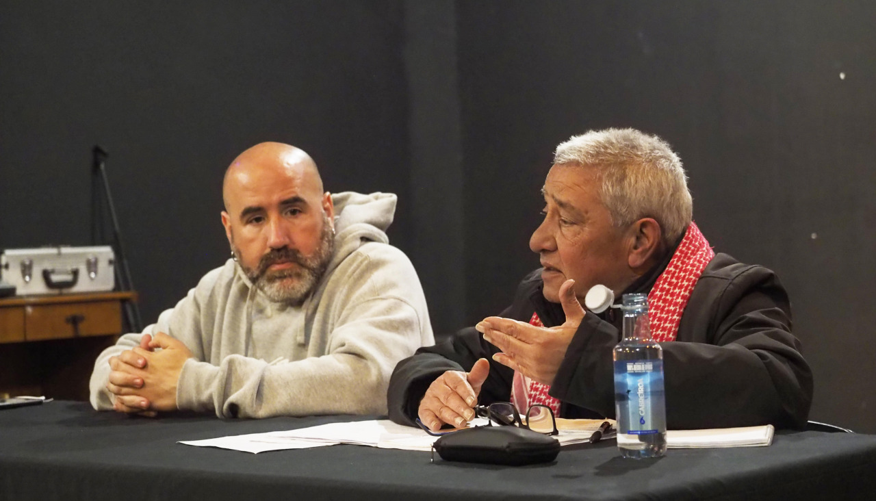 Lopes, con el palestino Fayed Badawi en un acto en Artábria