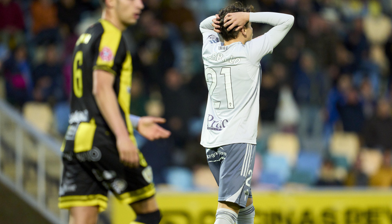 David Carballo, durante el partido ante el Barakaldo, el único que jugó