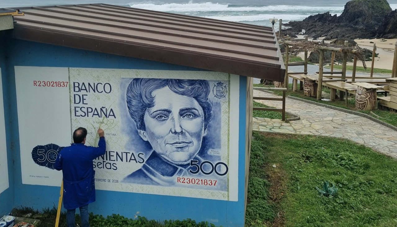 mural rosalía de castro en Valdoviño