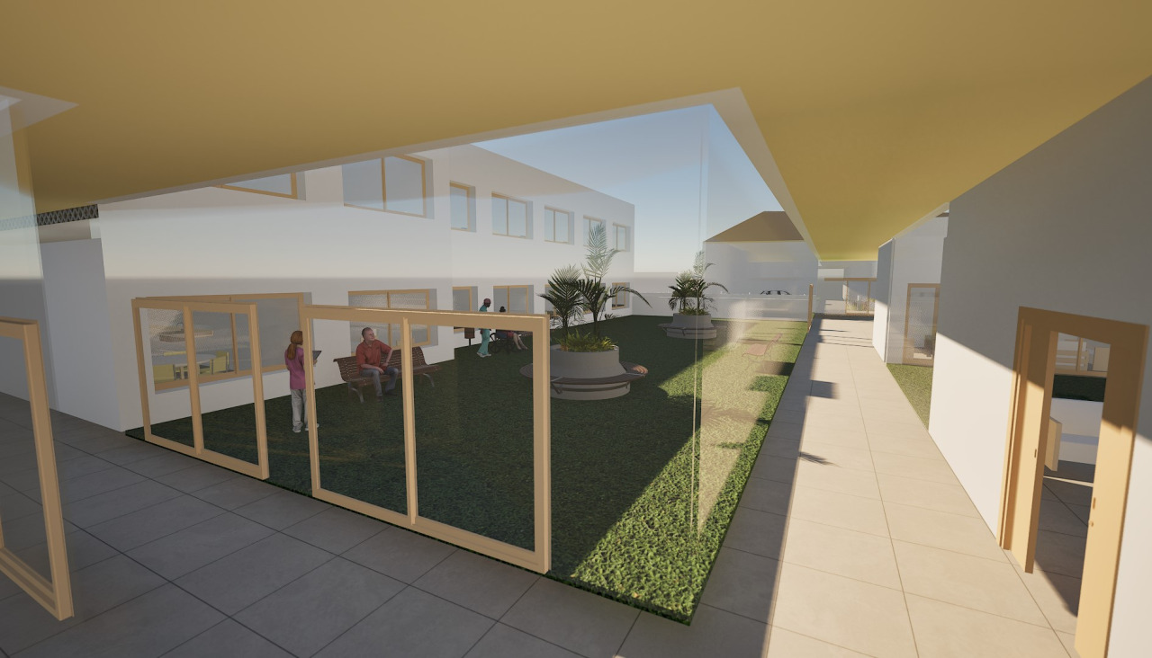 Una recreación 3D de la futura residencia promovida por la Diputación en As Pontes y otros dos concellos de la provincia