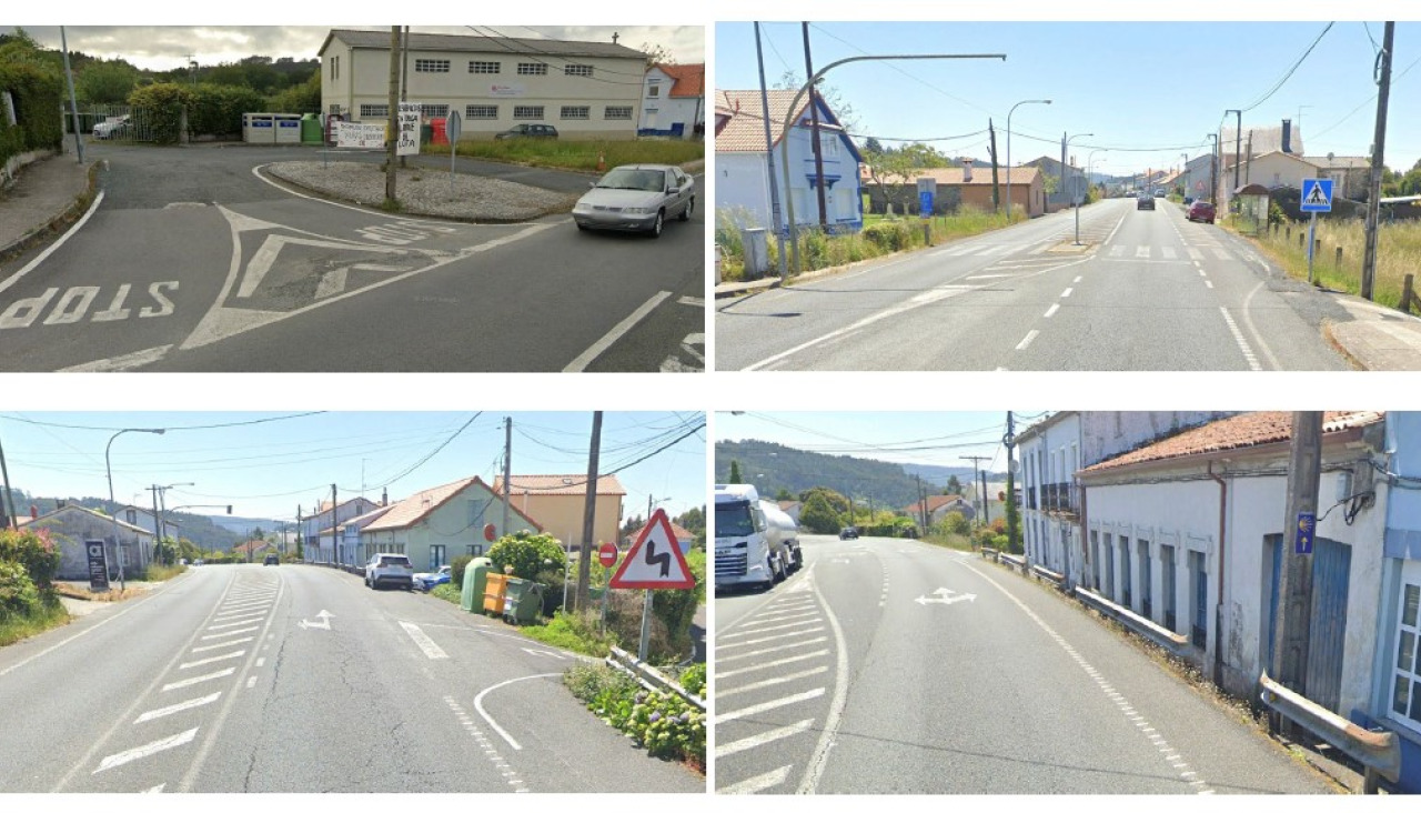 Tramos peligrosos del Camiño Inglés a su paso por el municipio de Cabanas