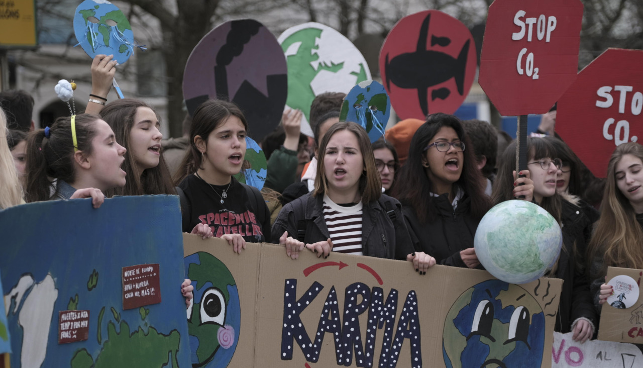 Praza de España. Manifestación de estudiantes contra el cambio climático