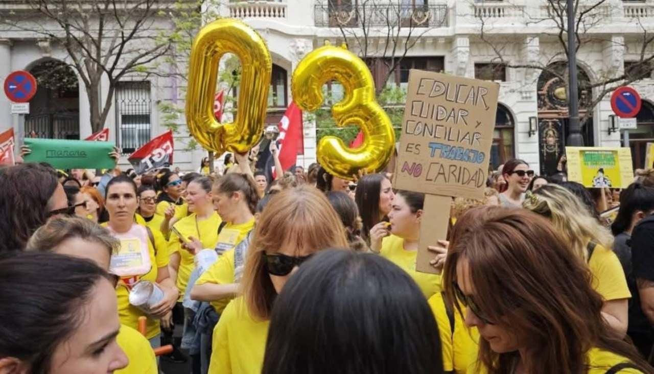 Unha das mobilizacións realizadas por distintos puntos de España, como en Madrid que continúa a folga indefinida