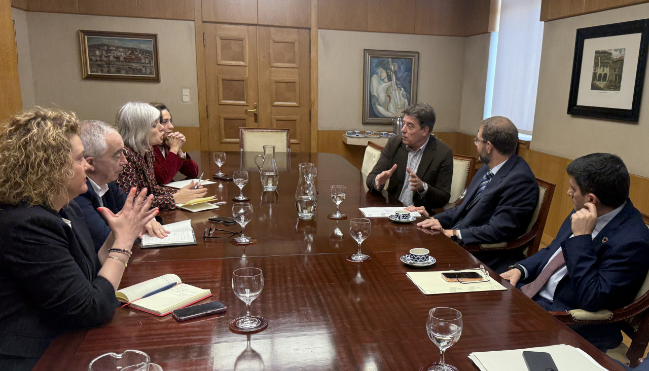 Momento de la reunión entre el líder de los socialistas gallegos y el secretario de Estado de Industria